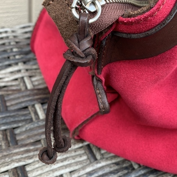RARE Sofia C Red Suede Bucket Bag - Picture 14 of 16